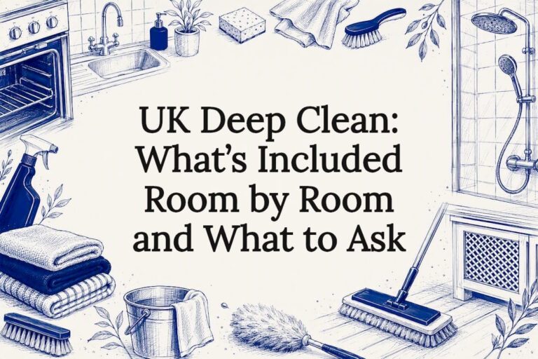 Decorative deep cleaning title card illustration