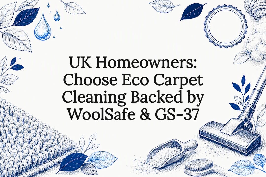 Eco carpet cleaning title card illustration