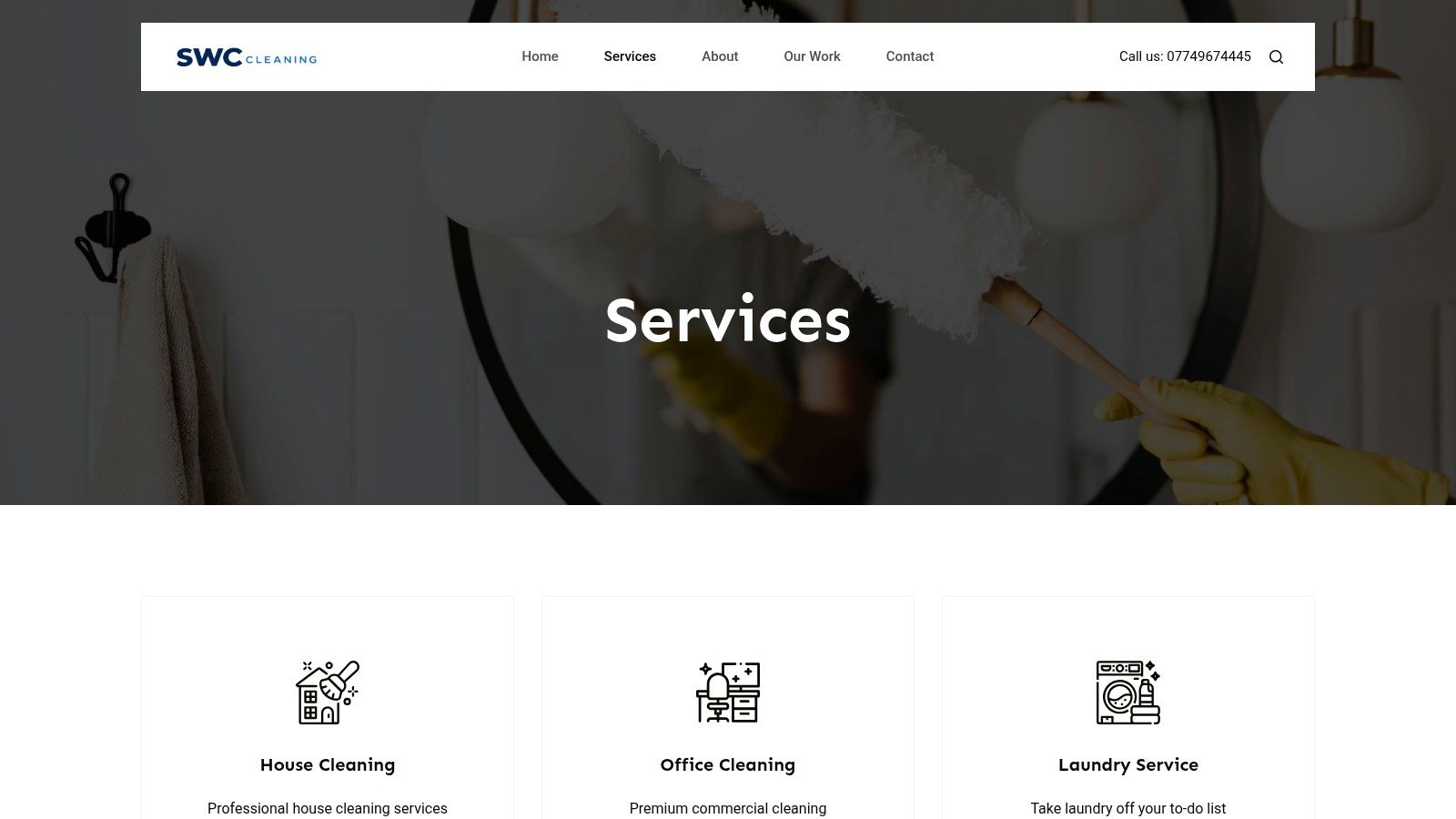 Services – End of Tenancy Cleaning section