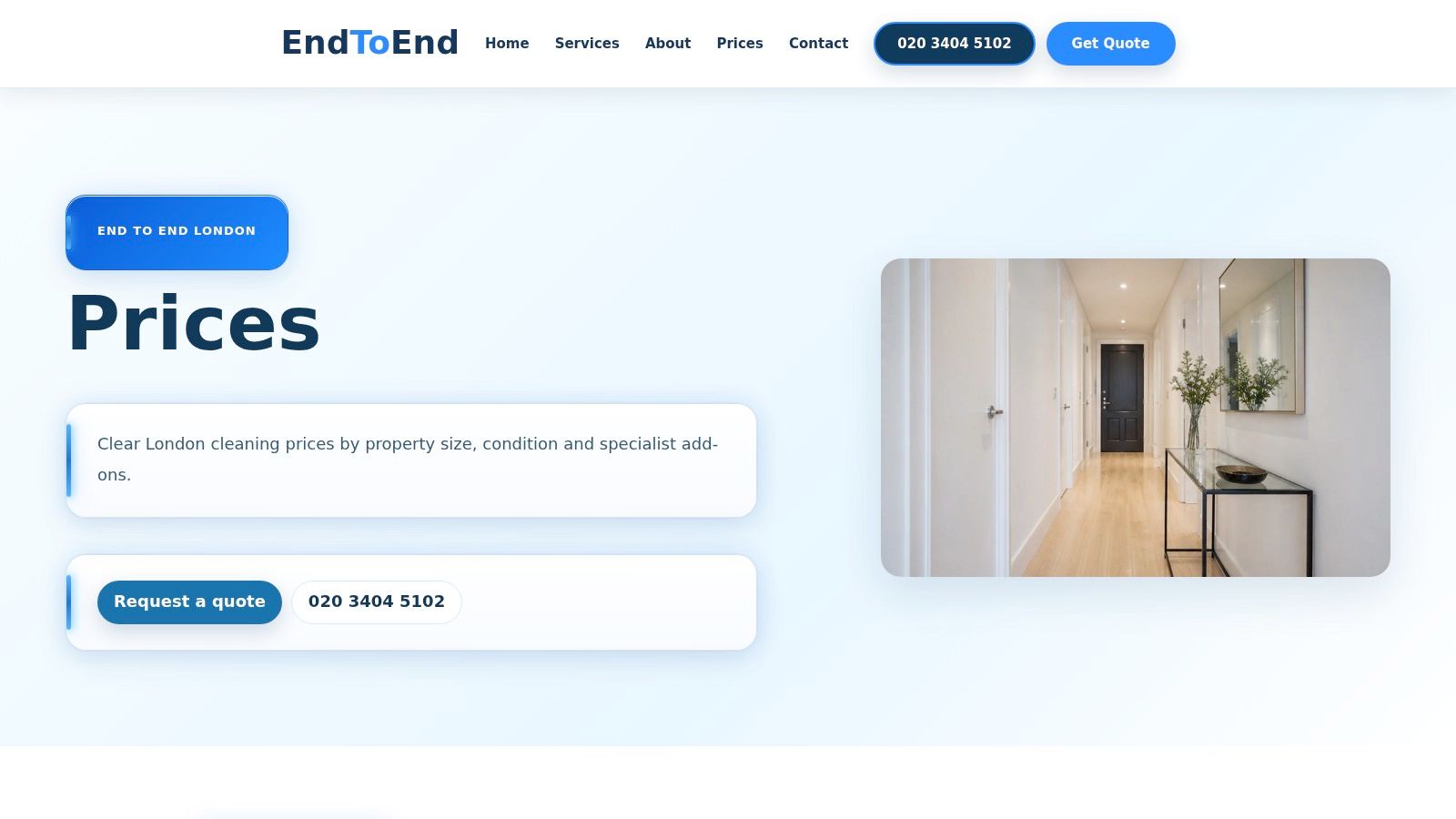 End To End (End of Tenancy Cleaning London & M25)